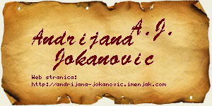 Andrijana Jokanović vizit kartica